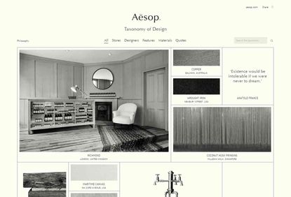 Aesop’s individualized approach to its retail stores is now immortalised as a microsite called Taxonomy of Design, which showcases the creative processes, materials and features of each location