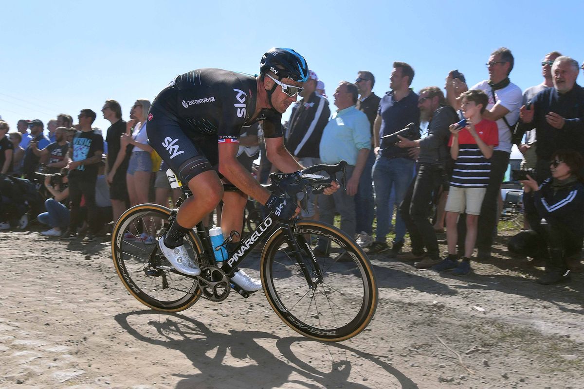 Ian Stannard riding Paris-Roubaix