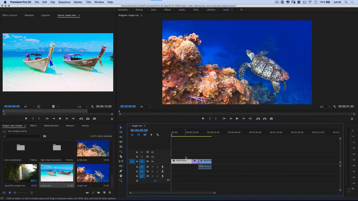 Tutvid screenshot of Premiere Pro Tutorial