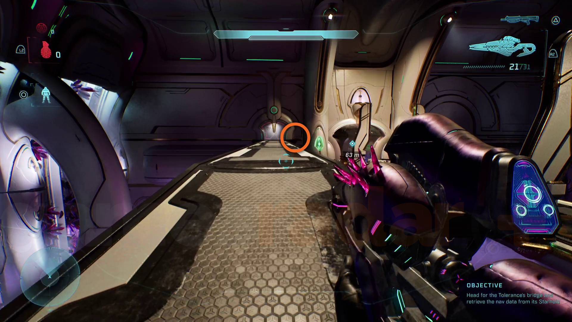 Halo Campaign Evolved Eye Patch Skull at the end of a bridge in Heavy Burden