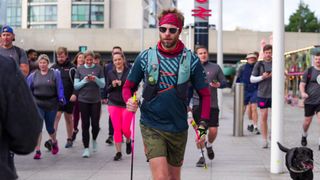 Jonny Huntington completing Manchester to London Marathon