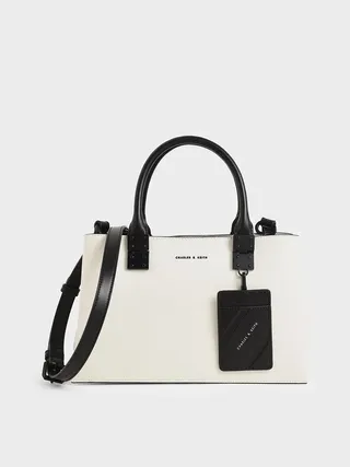 Charles 
Keith, Double Top Handle Structured Bag