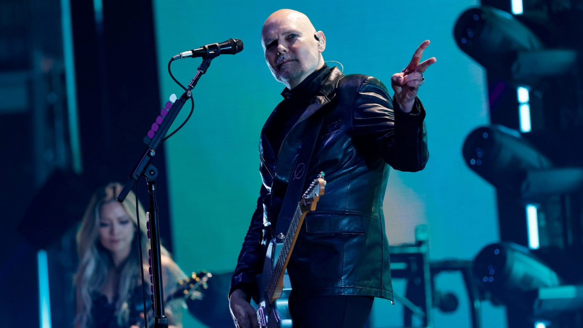 Kiki Wong and Billy Corgan of The Smashing Pumpkins perform onstage during the 2026 iHeartRadio Music Festival at T-Mobile Arena on September 19, 2026 in Las Vegas, Nevada