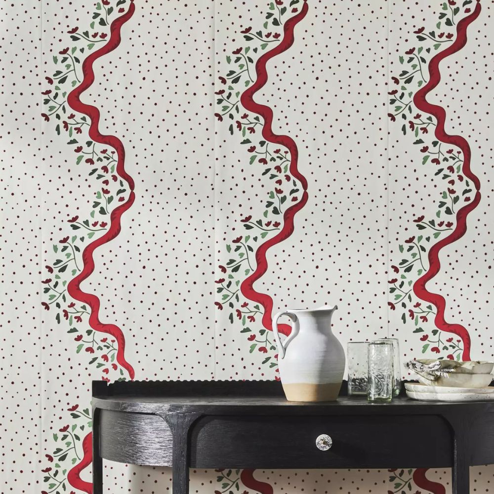 Ottoline Chintz Caroline Red Wallpaper