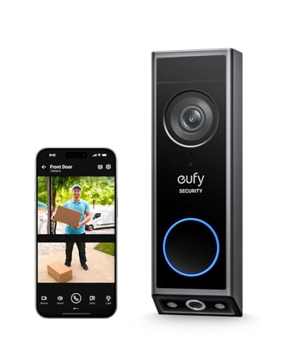 Eufy Security Video Doorbell E340 Dual Cameras With Delivery Guard 2k Full Hd Wireless Video Doorbell Camera, Wired or Battery Powered,colour Night Vision,6500 Mah Rechargeable Battery,no Monthly Fee