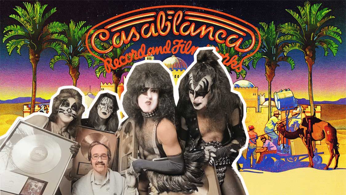 Kiss with Casablancas Records co-founder Larry Harris,