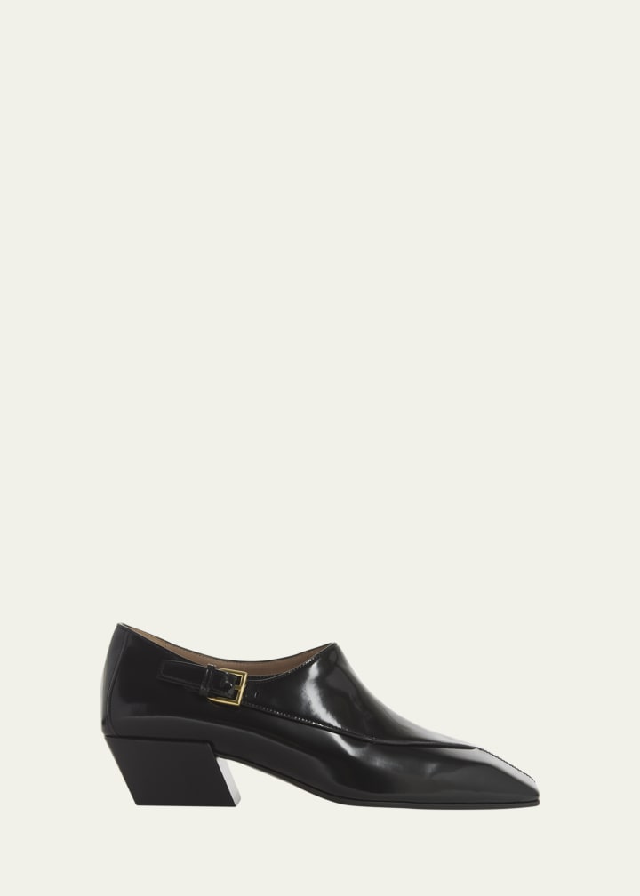 Okinawa Leather Monk Square-Toe Loafers