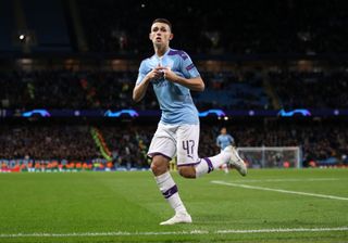 Phil Foden scored Manchester City's second goal against Dinamo Zagreb