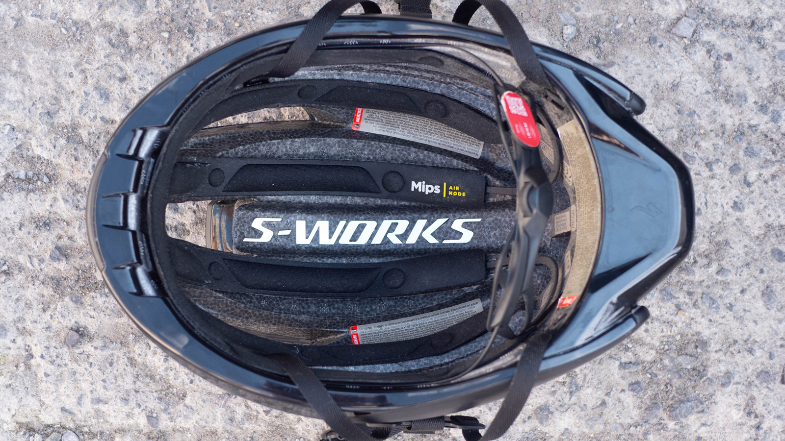 A close up detail of one of the best road bike helmets