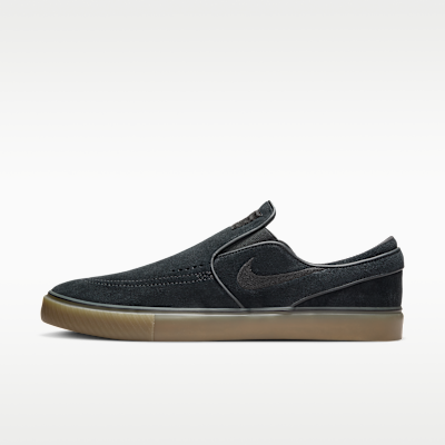Nike Sb Janoski+ Slip Skate Shoes - Black/black/gum Light Brown/black - Size 4