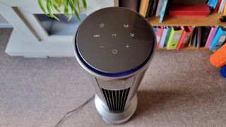 Dreo MC710S air purifier tower fan, view from the top
