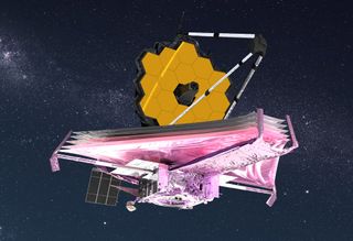 NASA's James Webb Space Telescope in its deployed form as seen in an artist's illustration.