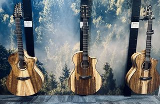 A photo of Breedlove Myrtlewood acoustics at NAMM 2025