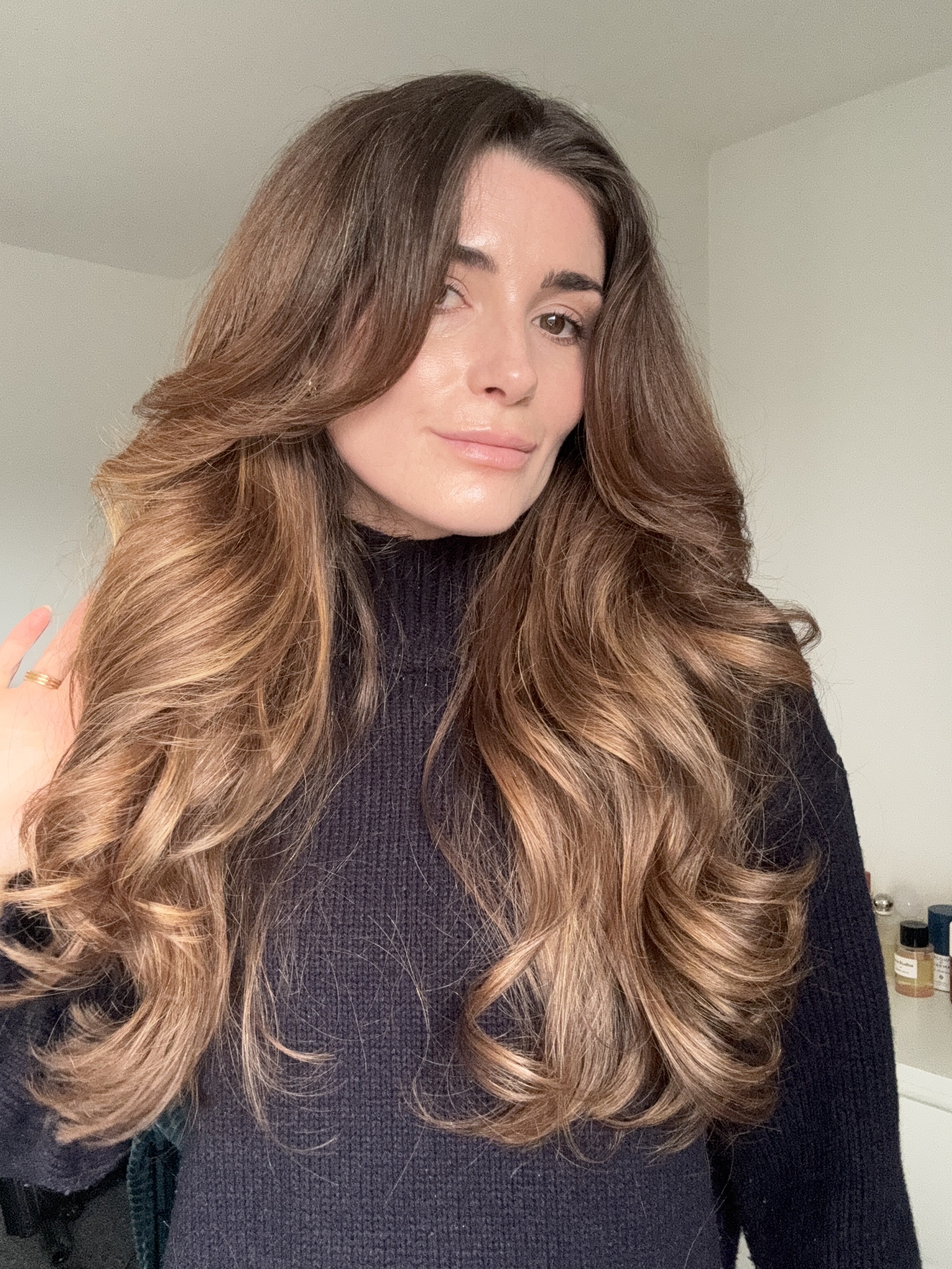 After using Living Proof Full Dry Volume and Texture Spray on Airwrap curls