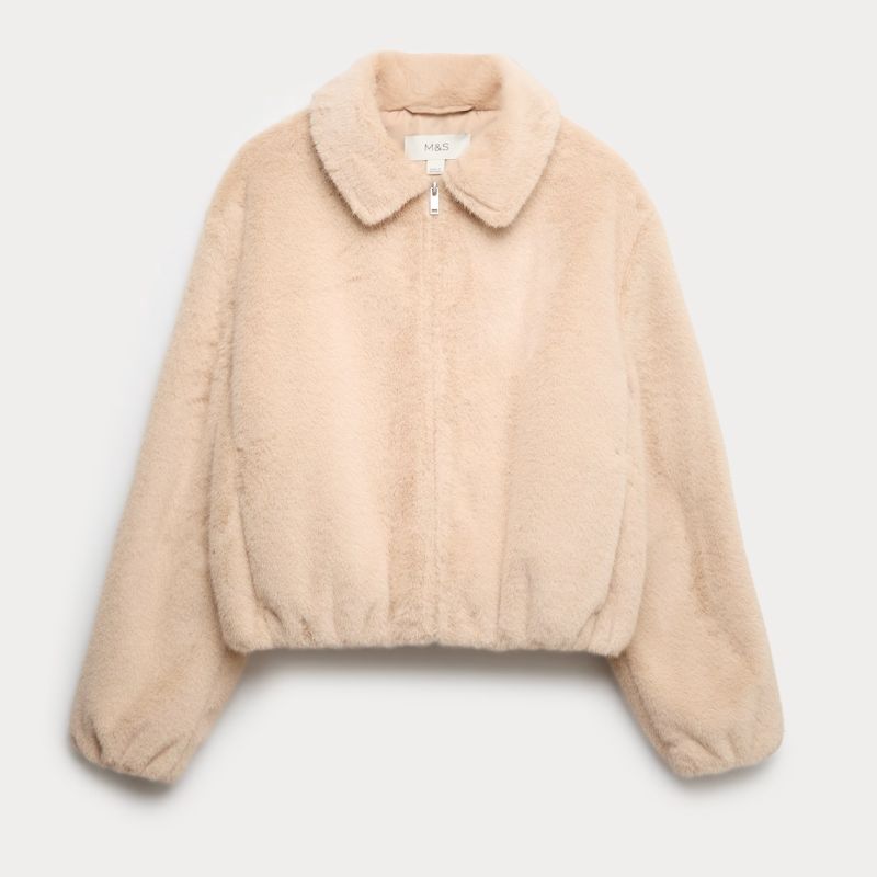 M&amp;amp;S, Faux Fur Collared Jacket