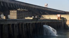 The Itaipu hydroelectric dam is seen on the Paraguay-Brazil border.