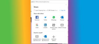Microsoft Edge sharing menu