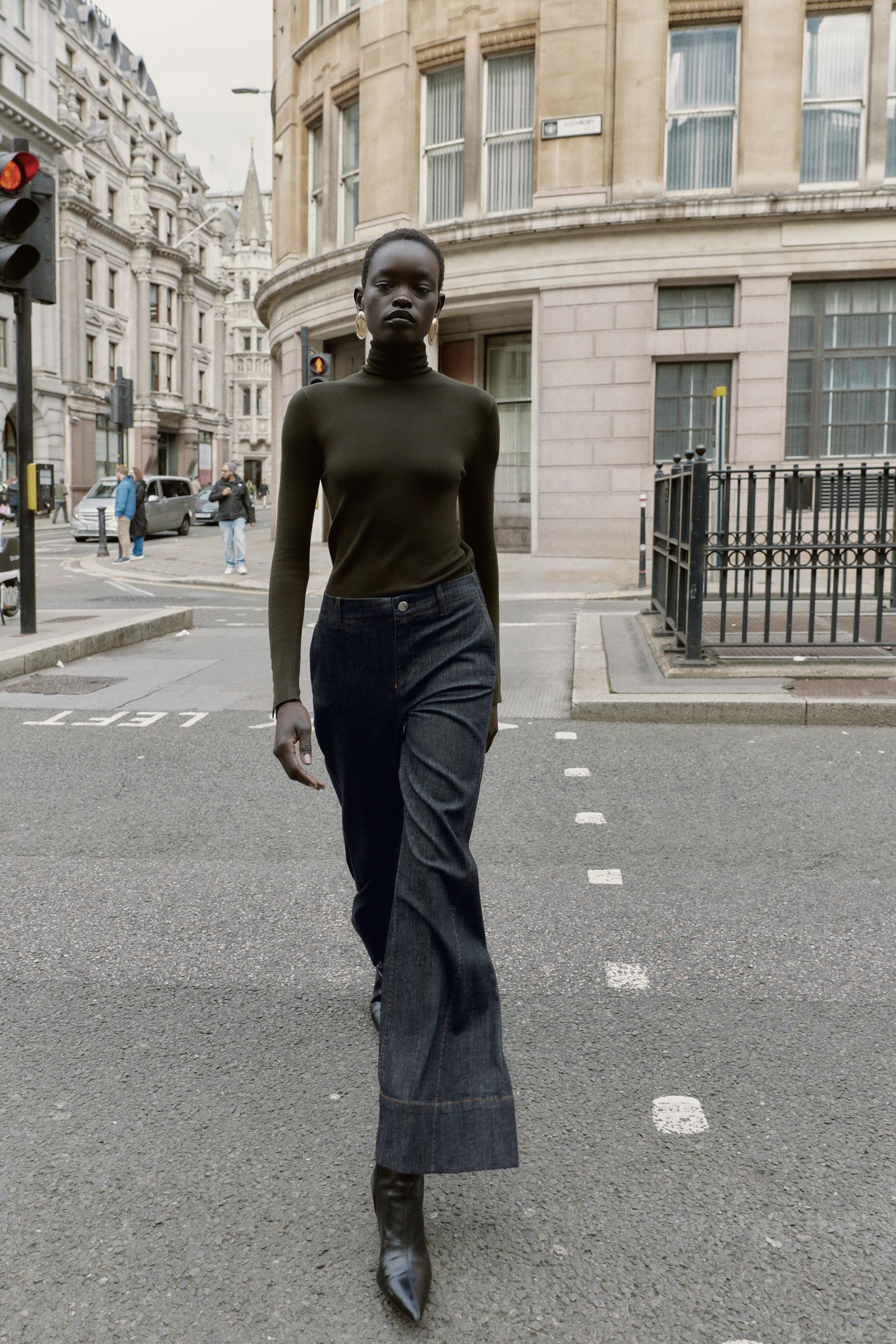 Wide Leg Trousers With Seams