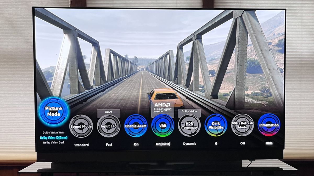Panasonic z95b Game Board onscreen menu