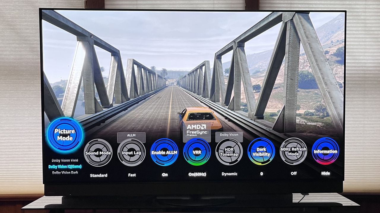 Panasonic z95b Game Board onscreen menu