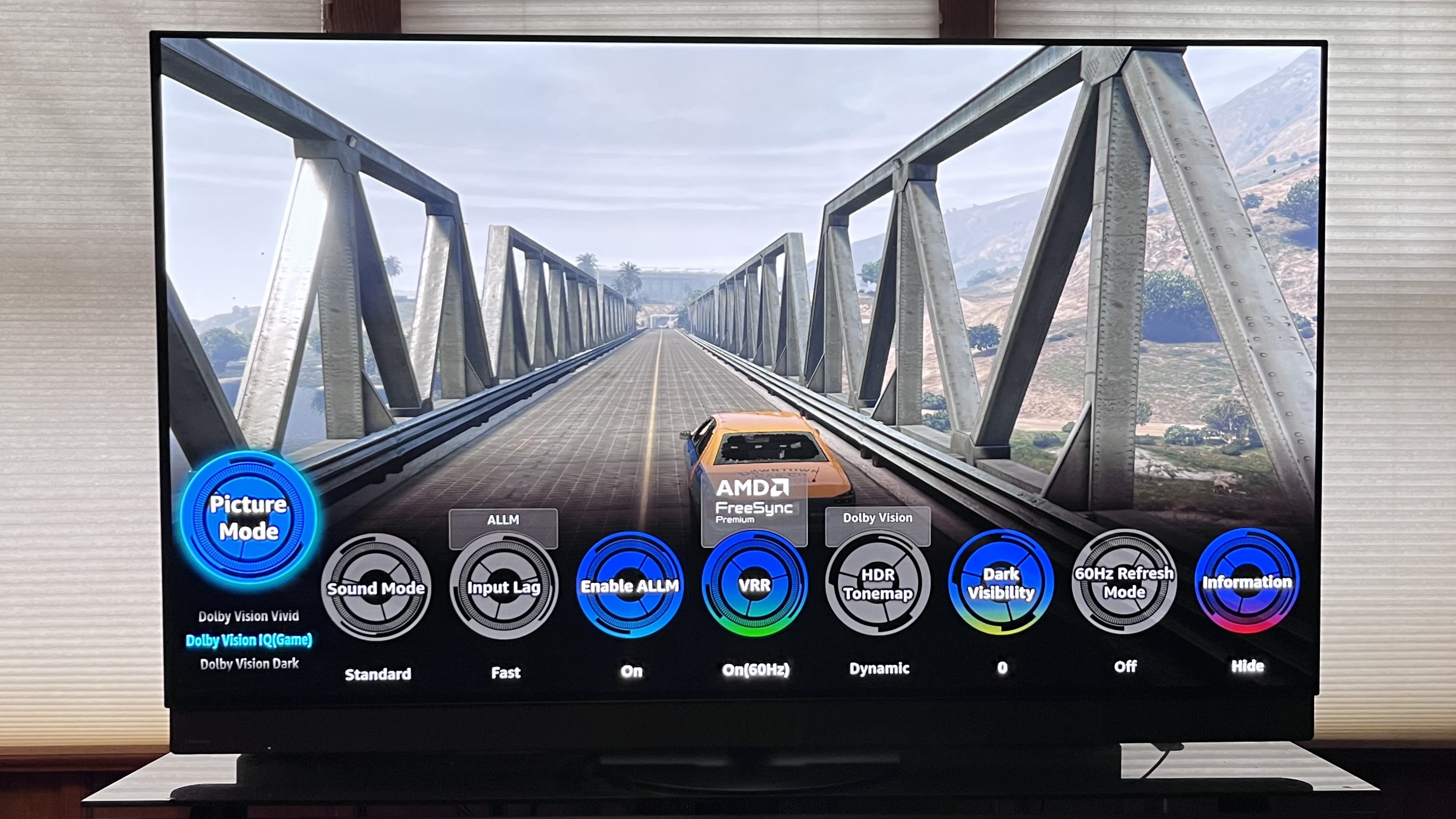 Panasonic z95b Game Board onscreen menu