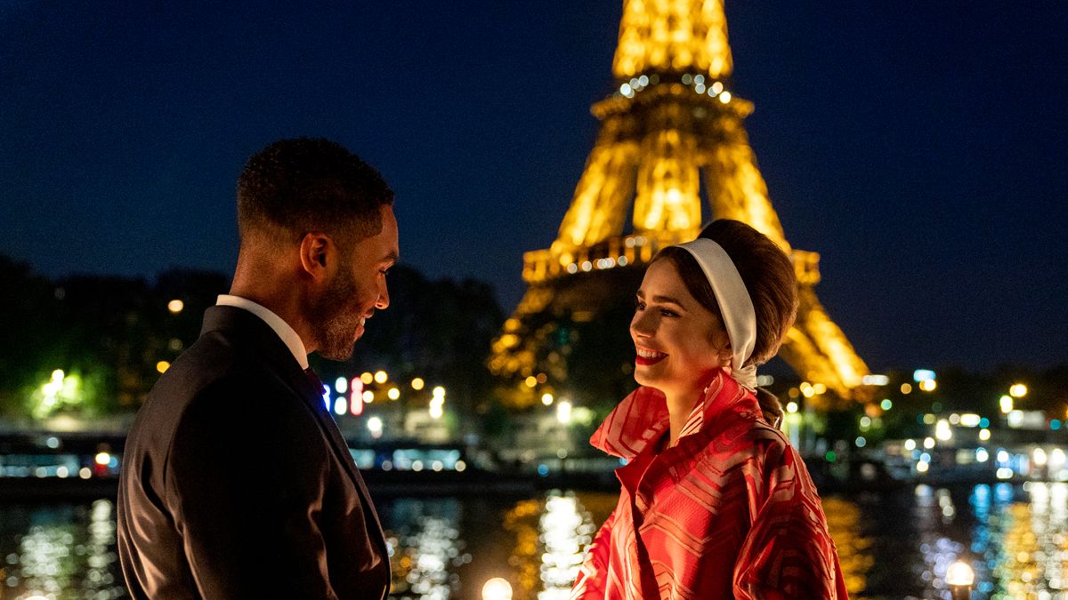 Lily Collins and Lucien Laviscount in Emily in Paris season 2