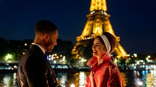 Lily Collins and Lucien Laviscount in Emily in Paris season 2