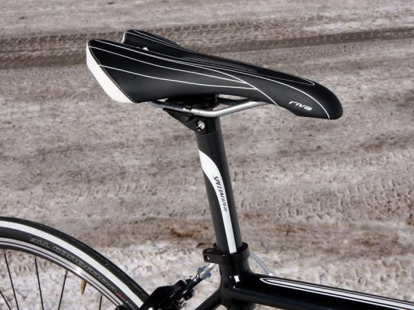 The Specialized Riva Road saddle is comfortable overall but might be a tad narrow for some and the synthetic cover is very grippy.