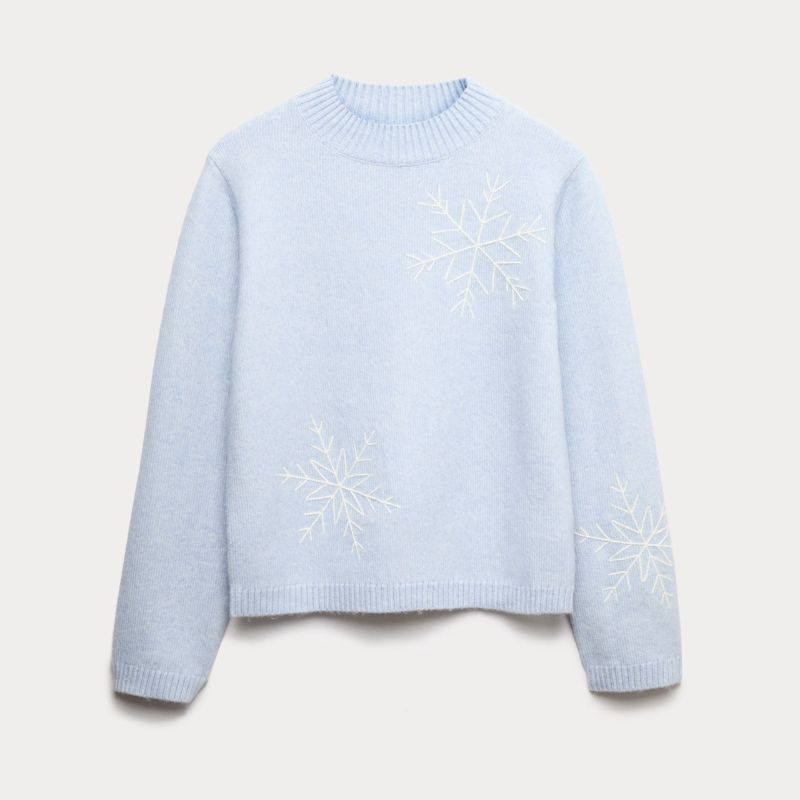 M&amp;amp;S, Cloud-Yarn Embroidered Crew Neck Jumper