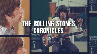 Montage of photos of The Rolling Stones in the studio