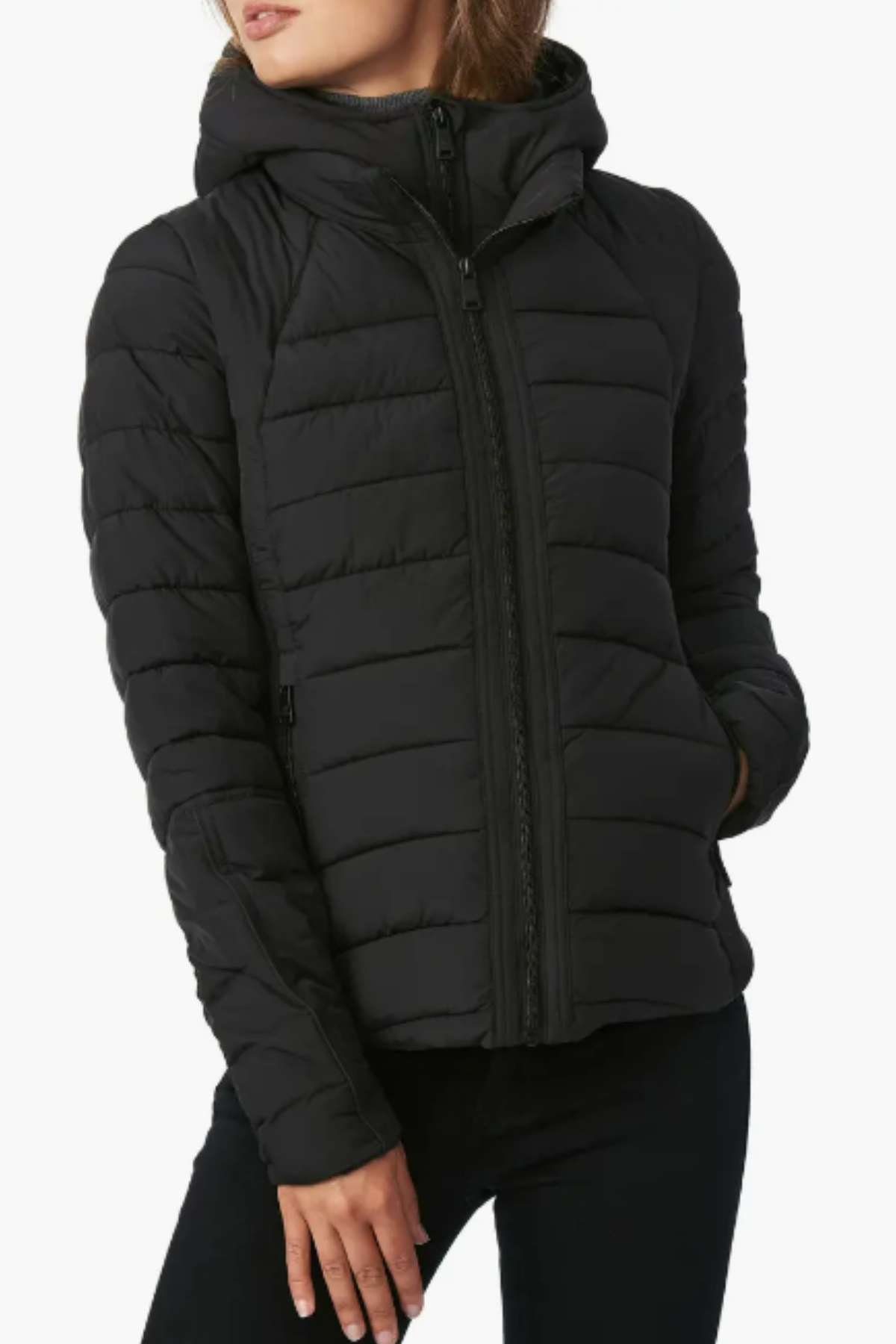 Bernardo Hooded Quilted Water Repellent Jacket