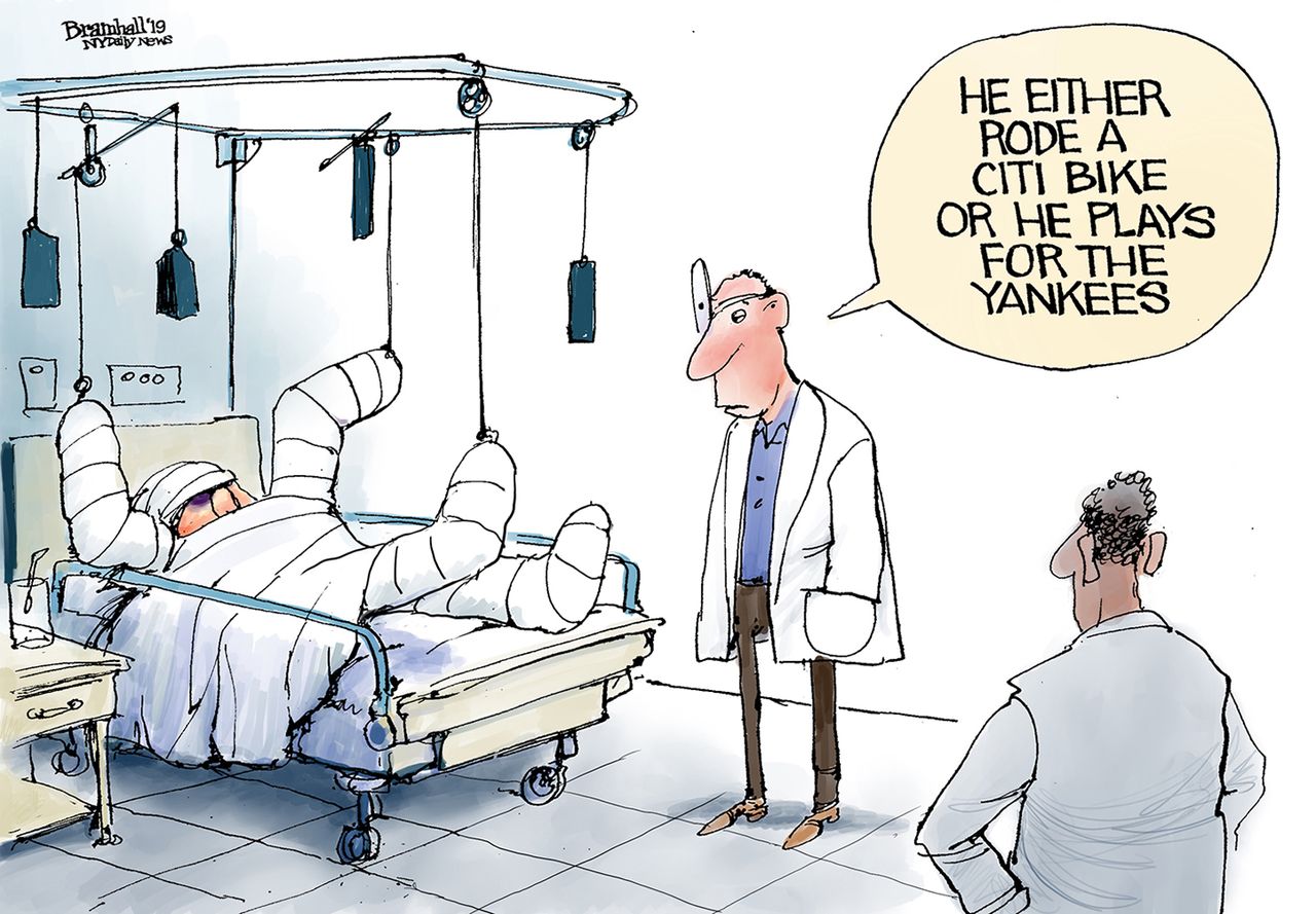 Editorial Cartoon U.S. New York Yankees injuries