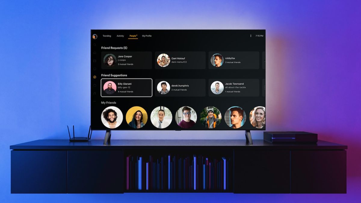 Plex&#039;s platform on a TV screen