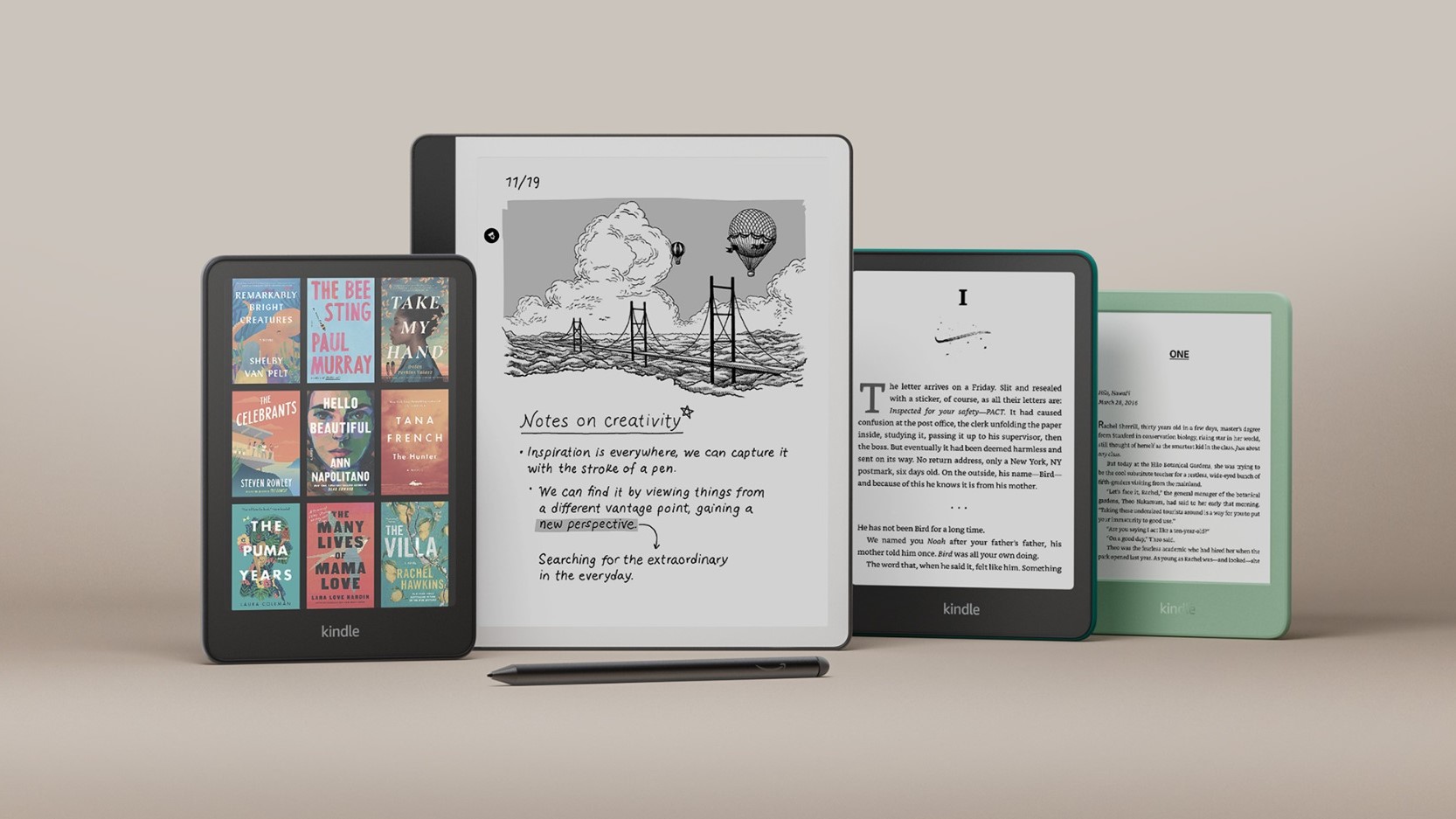 Amazon's 2024 Kindle device lineup.