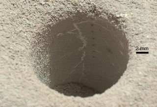 View into 'John Klein' Drill Hole in Martian Mudstone