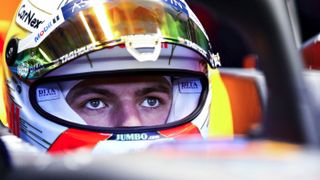 Max Verstappen drove the Red Bull Racing RB16 at Silverstone