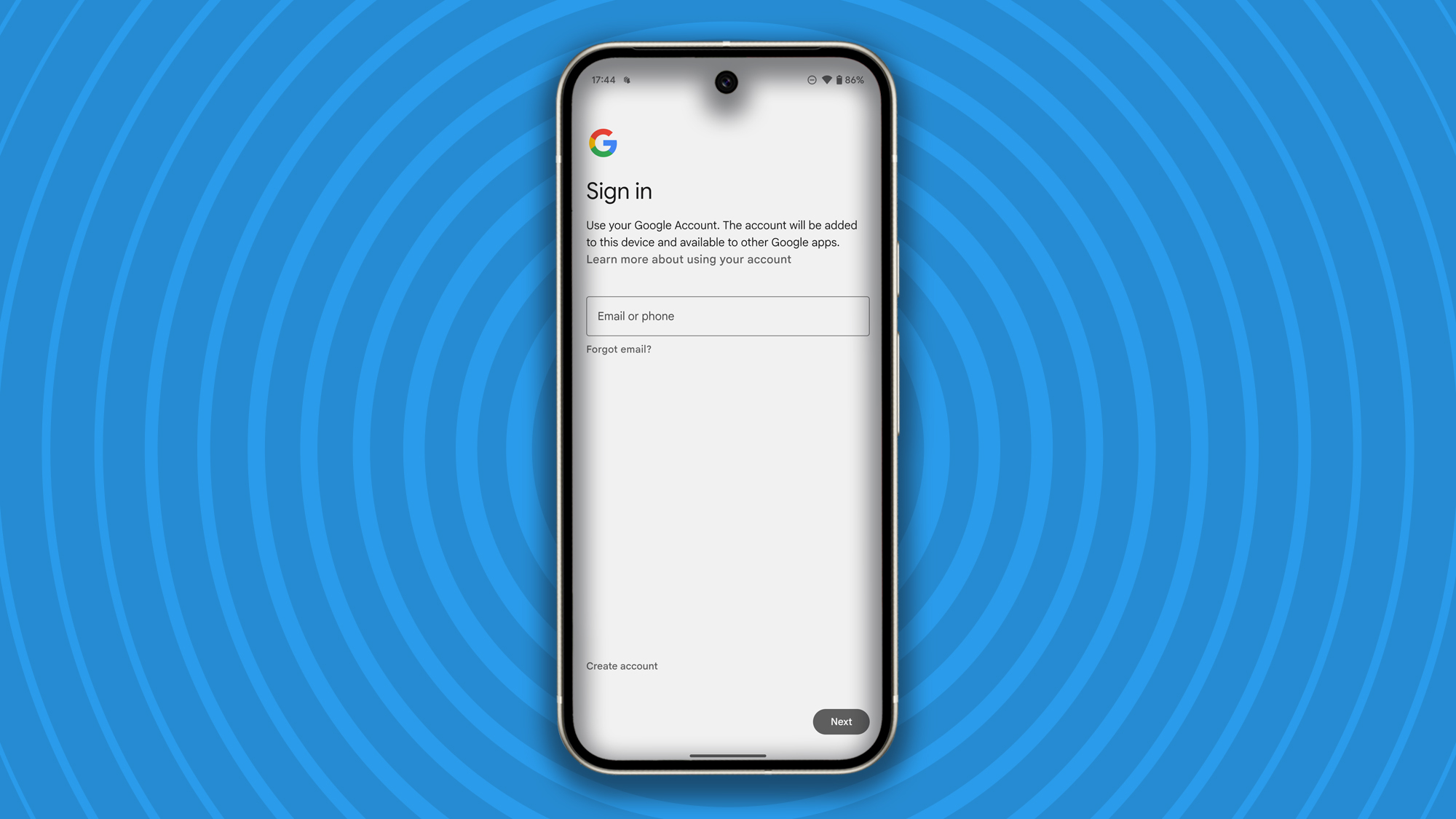 Add account on Android