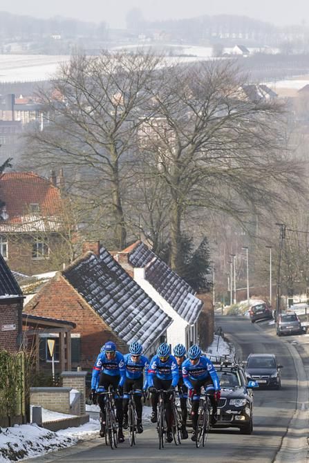 It's almost Classics season in Belgium and Garmin-Sharp riders are out training on the Omloop Het Nieuwsblad route.