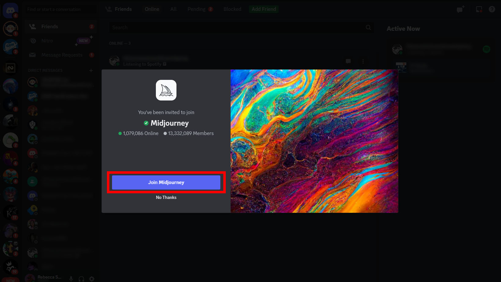 Click Join Midjourney on Discord.