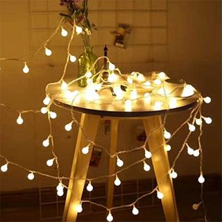 Globe String Lights on a table