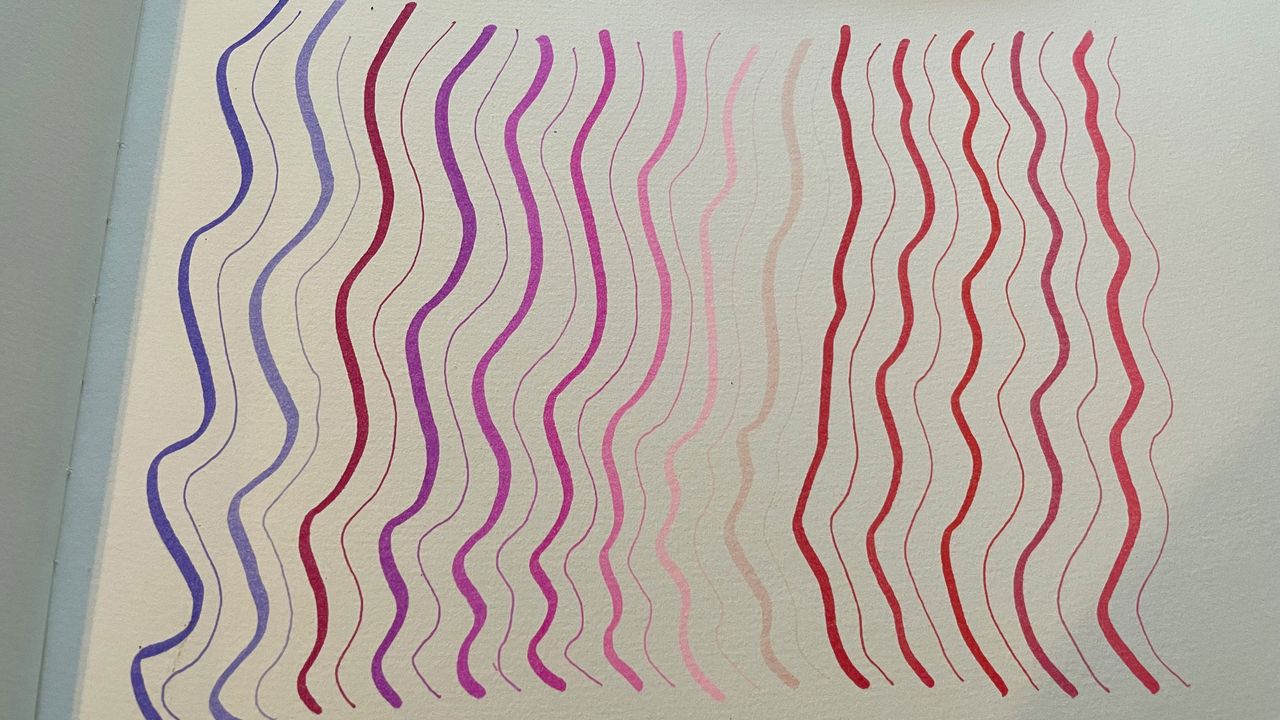 Ohuhu Pupe markers test - squiggles on paper