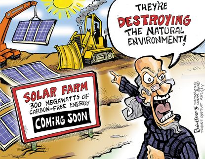Editorial&nbsp;Cartoon&nbsp;U.S.&nbsp;liberal environmentalist solar power