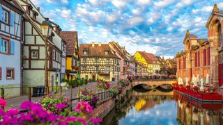 river and houses in Alsace, France