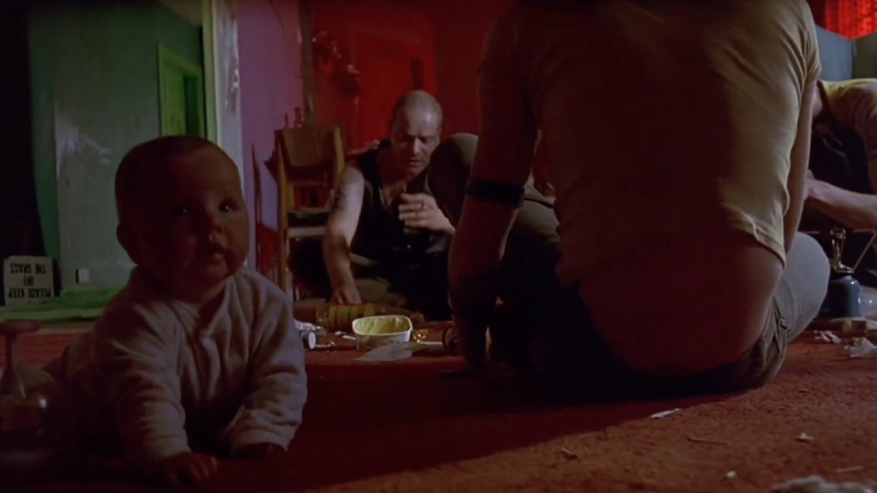 Baby Dawn crawling in Trainspotting