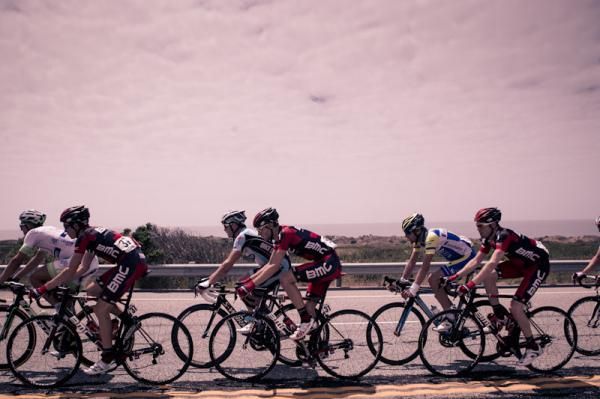 Tejay Van Garderen (BMC), centre, during stage 2 of the 2012 Amgen Tour of California