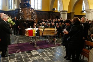 The funeral of Claude Criquielion in 2015