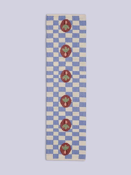 Flatwoven Jute Checkered Radish Rug