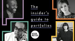 magazine spread showing four designers and title the insider's guide to portfolios