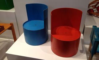 Blue and red Tomotom chairs