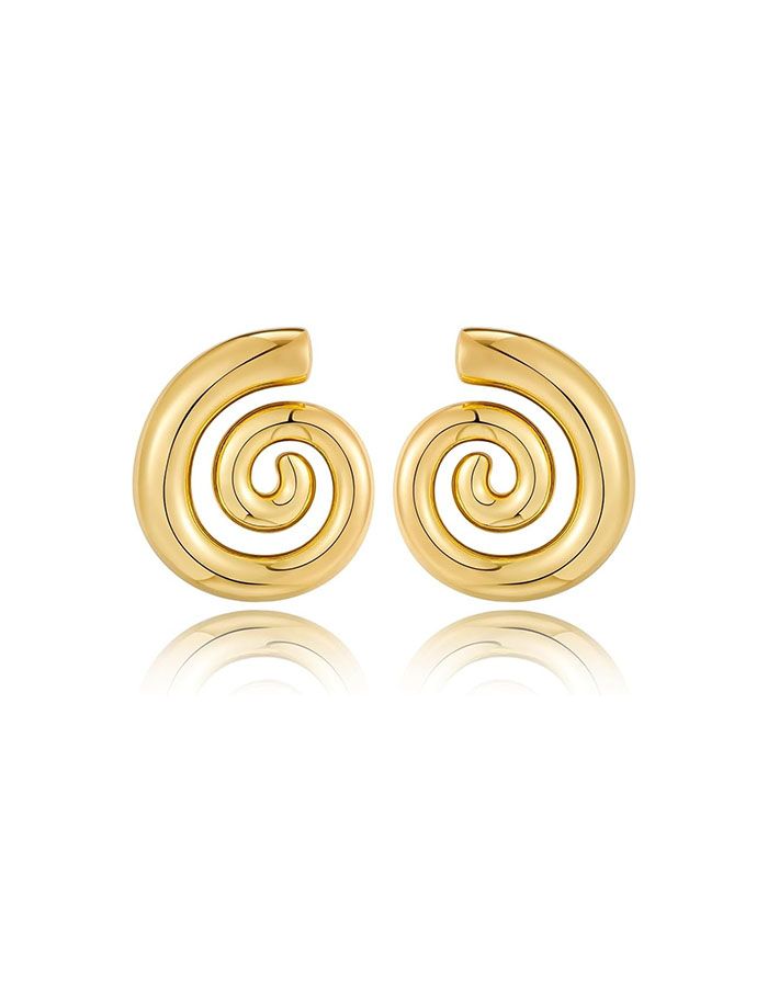 Tovaba Gold Spiral Shell Stud Earrings Hollow Seashell Statement Hypoallergenic Beach Summer Stud Earrings for Women Jewelry Gift